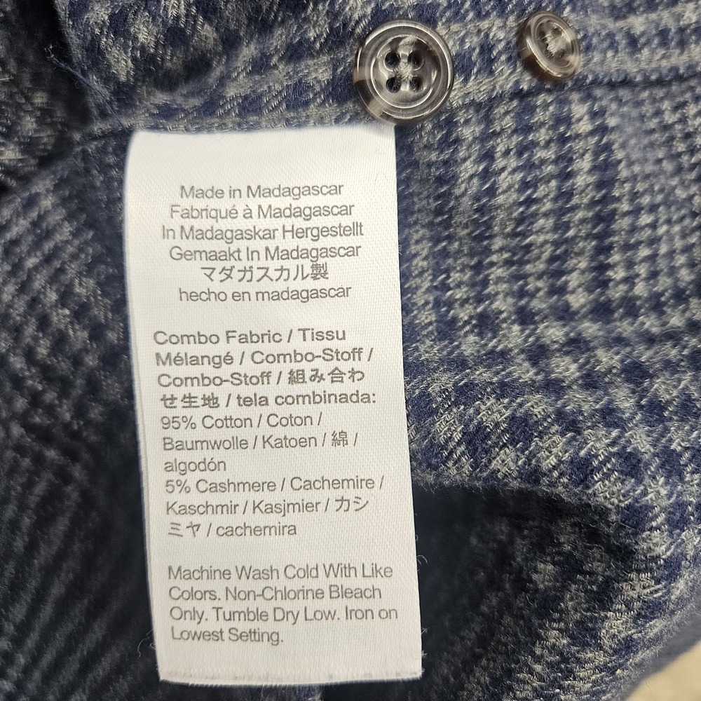J.Crew Cashmere Blend Shirt Mens Small‎ Glen Check Plaid Flannel Slim Fit - Picture 5 of 12